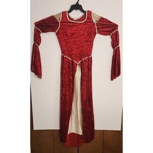 Renissance Medieval Princess Costume Red/Silver/Cream Dress Women's